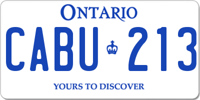 ON license plate CABU213