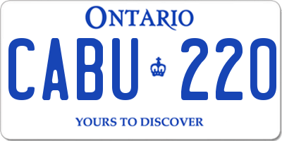 ON license plate CABU220