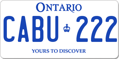 ON license plate CABU222