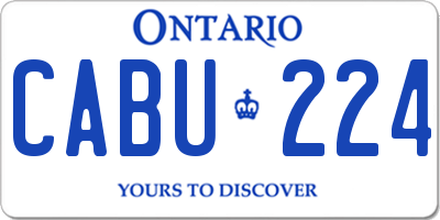 ON license plate CABU224