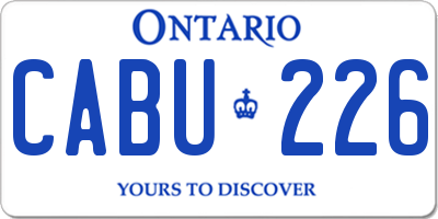 ON license plate CABU226