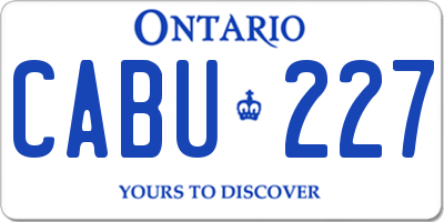 ON license plate CABU227