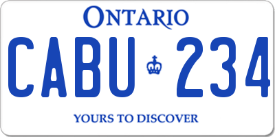 ON license plate CABU234