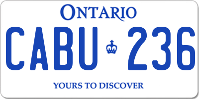 ON license plate CABU236