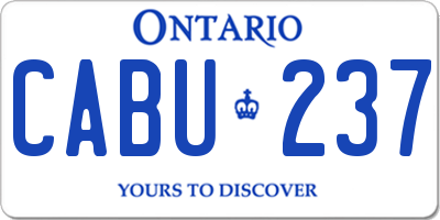 ON license plate CABU237