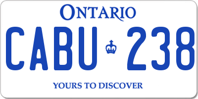 ON license plate CABU238