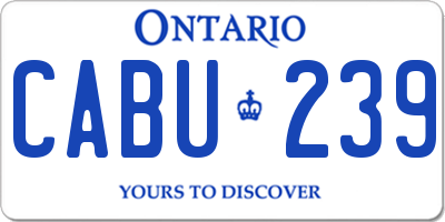 ON license plate CABU239