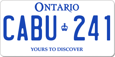 ON license plate CABU241