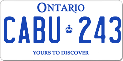 ON license plate CABU243