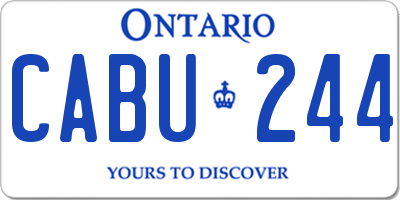 ON license plate CABU244