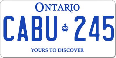 ON license plate CABU245