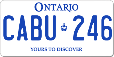 ON license plate CABU246