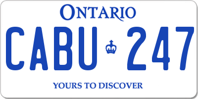 ON license plate CABU247