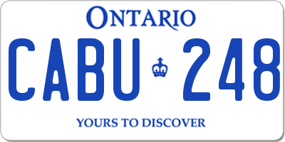 ON license plate CABU248