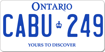 ON license plate CABU249