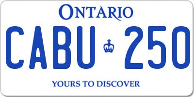 ON license plate CABU250