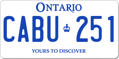 ON license plate CABU251