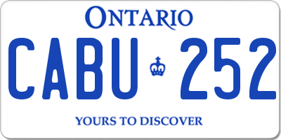 ON license plate CABU252