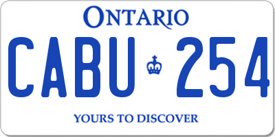 ON license plate CABU254