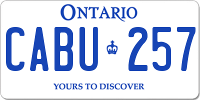 ON license plate CABU257