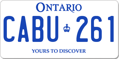 ON license plate CABU261