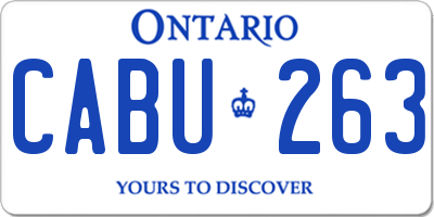 ON license plate CABU263