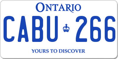 ON license plate CABU266