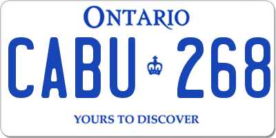 ON license plate CABU268