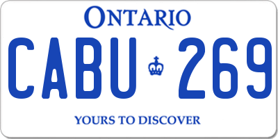 ON license plate CABU269