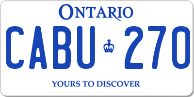 ON license plate CABU270