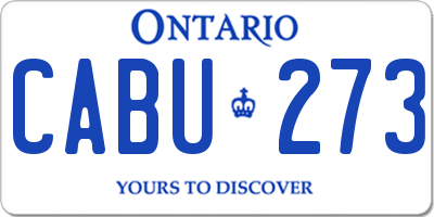 ON license plate CABU273