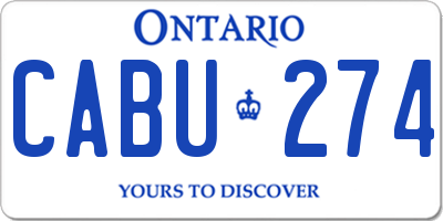 ON license plate CABU274