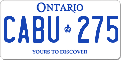 ON license plate CABU275