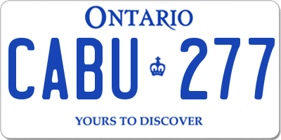 ON license plate CABU277