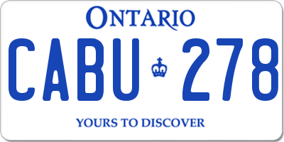 ON license plate CABU278