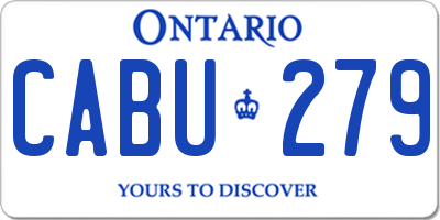 ON license plate CABU279