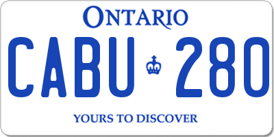 ON license plate CABU280