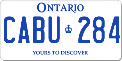 ON license plate CABU284