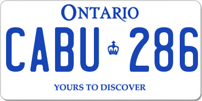 ON license plate CABU286