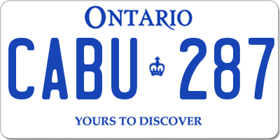 ON license plate CABU287