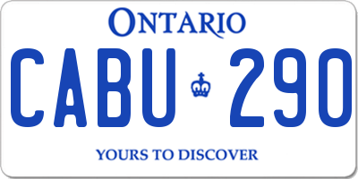 ON license plate CABU290