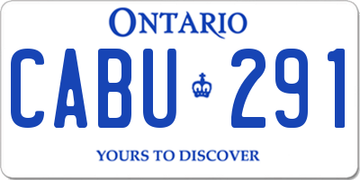 ON license plate CABU291