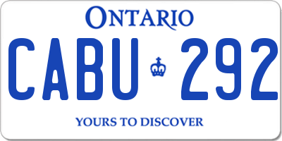 ON license plate CABU292