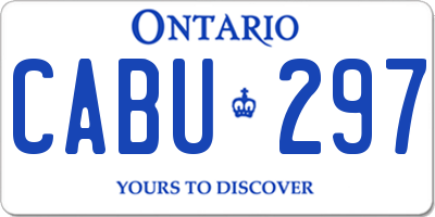 ON license plate CABU297