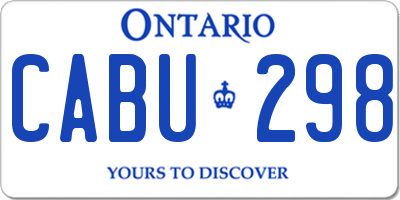 ON license plate CABU298