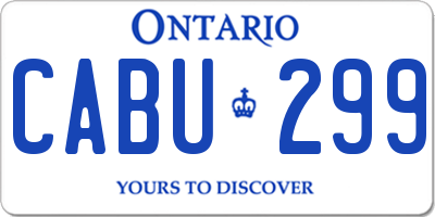 ON license plate CABU299