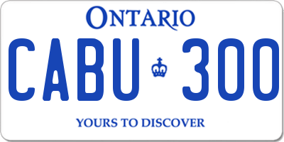 ON license plate CABU300