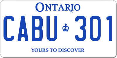 ON license plate CABU301