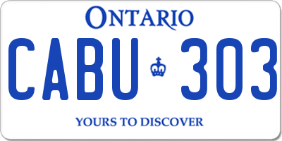 ON license plate CABU303