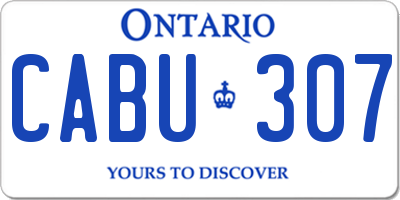 ON license plate CABU307